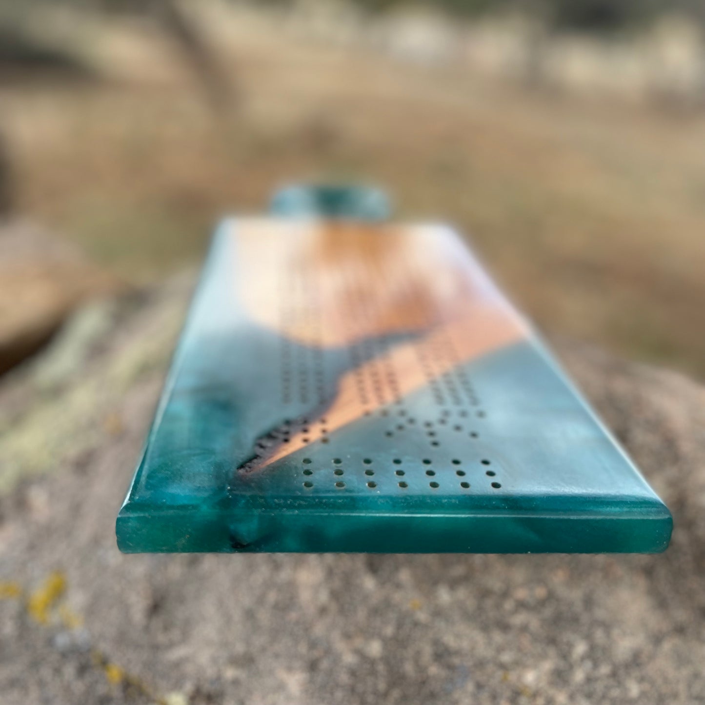Resin Handle Cribbage Board