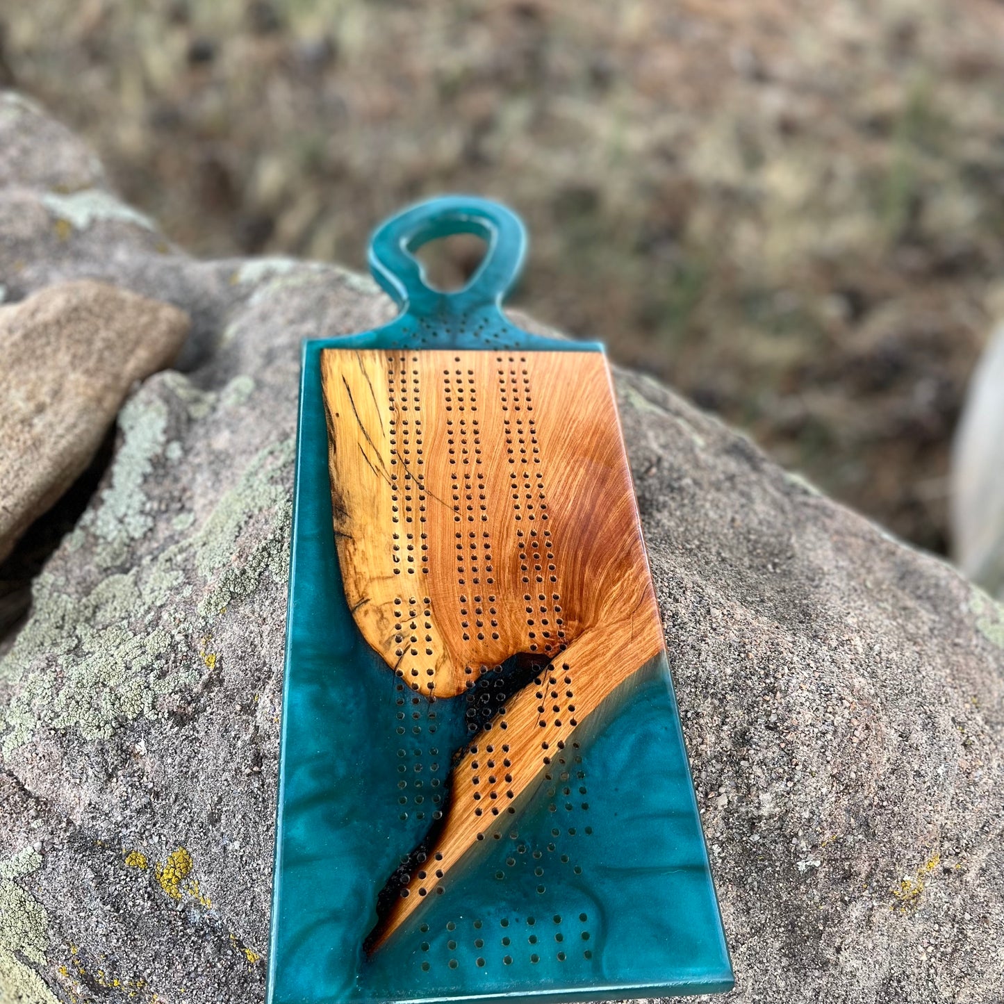 Resin Handle Cribbage Board