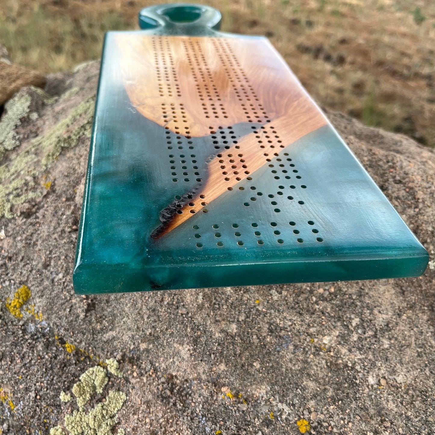 Resin Handle Cribbage Board
