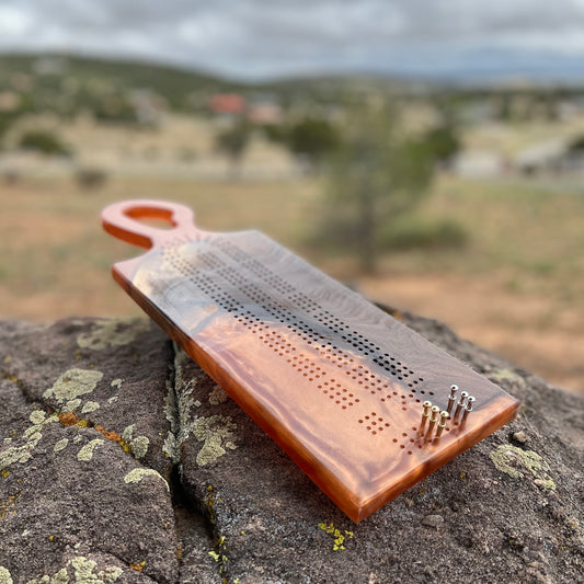 Resin Handle Cribbage Board