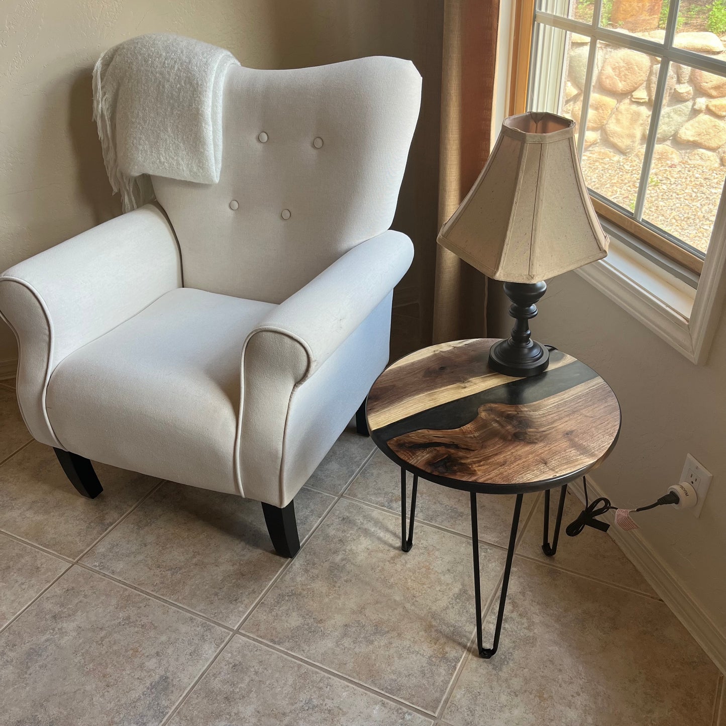 Handmade 18” Round Accent Table