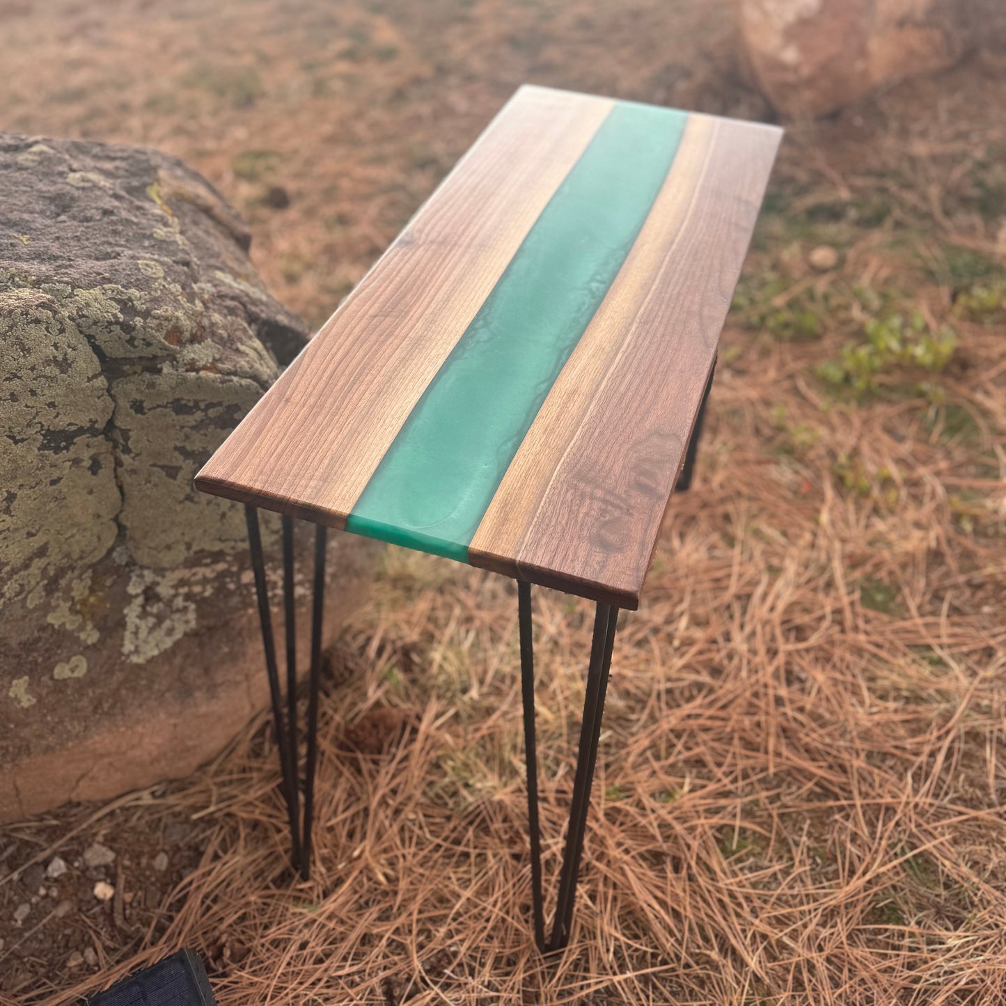 Handmade Walnut Wood Accent Table