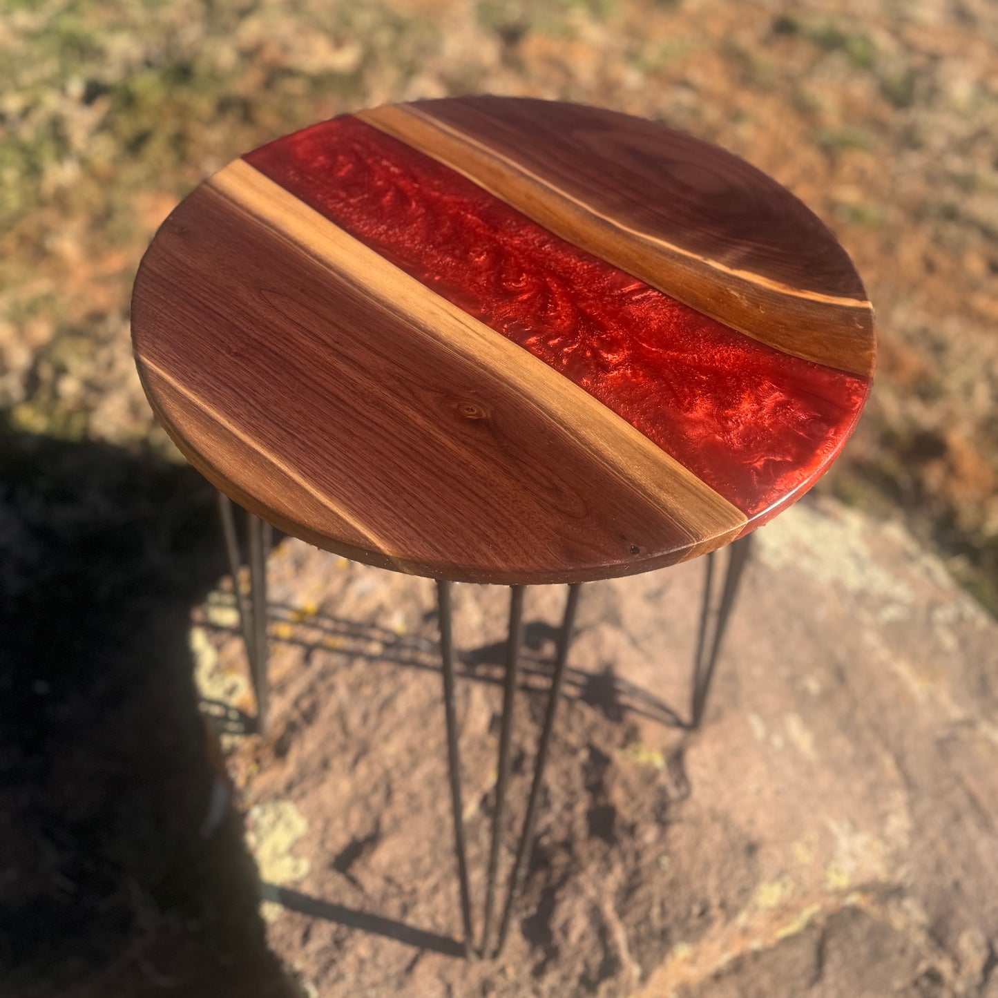 Handmade 18” Round Accent Table