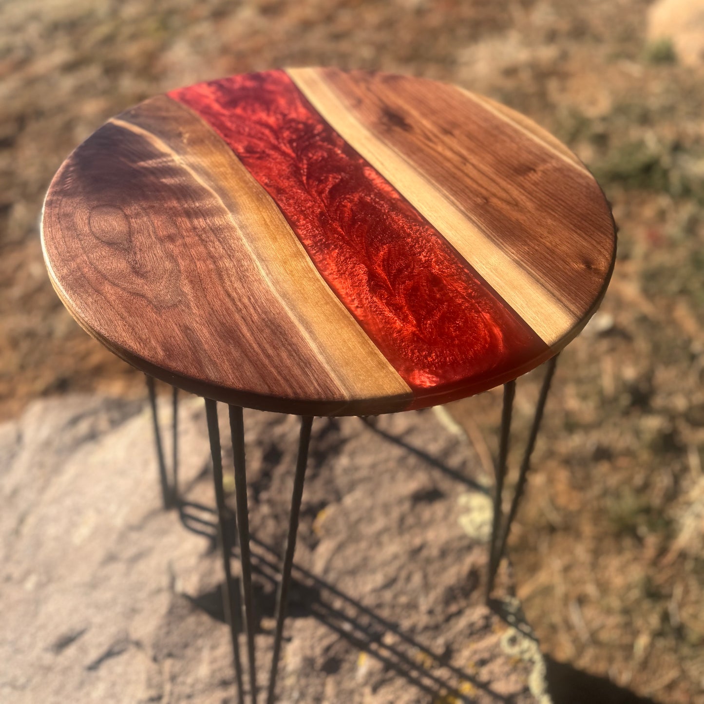 Handmade 18” Round Accent Table