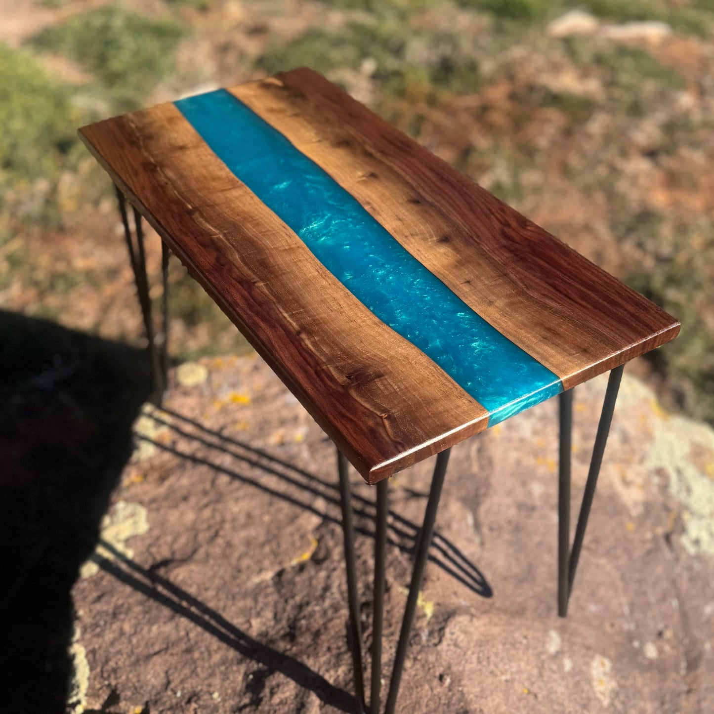 Handmade Walnut Wood Accent Table