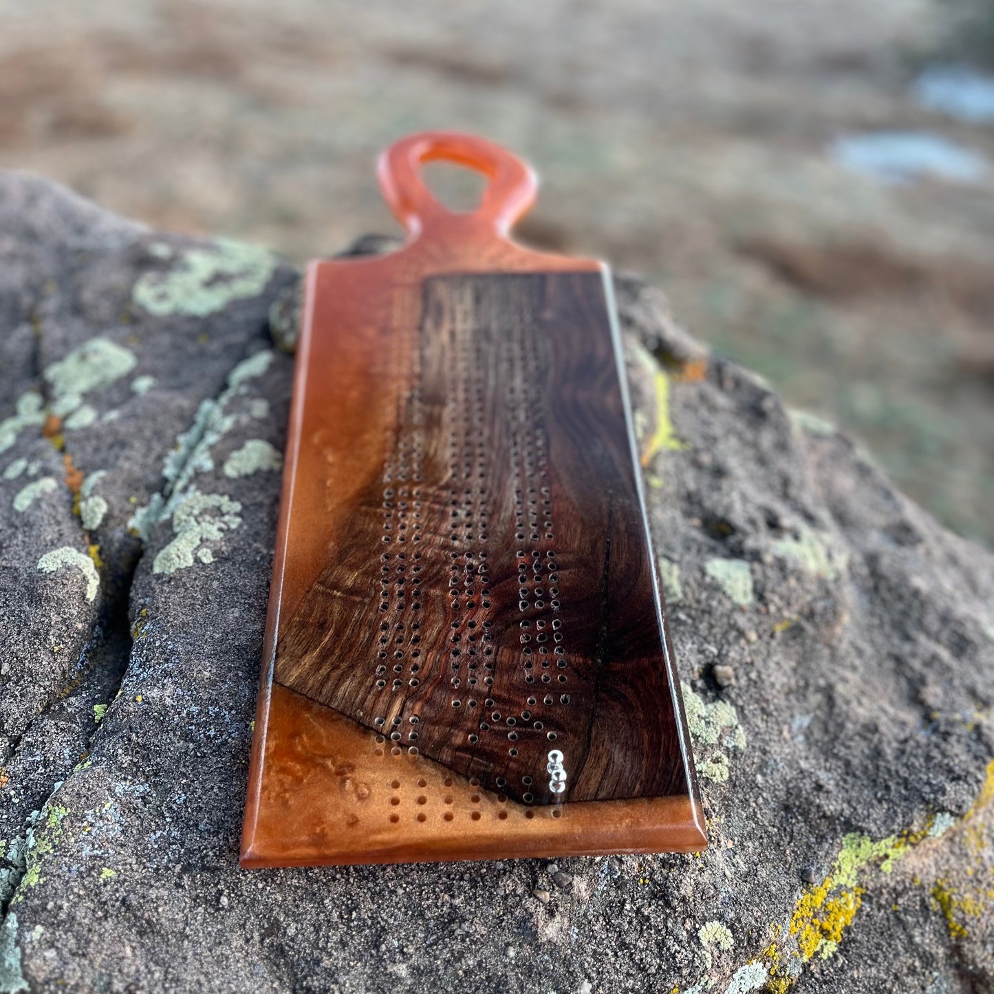 Resin Handle Cribbage Board