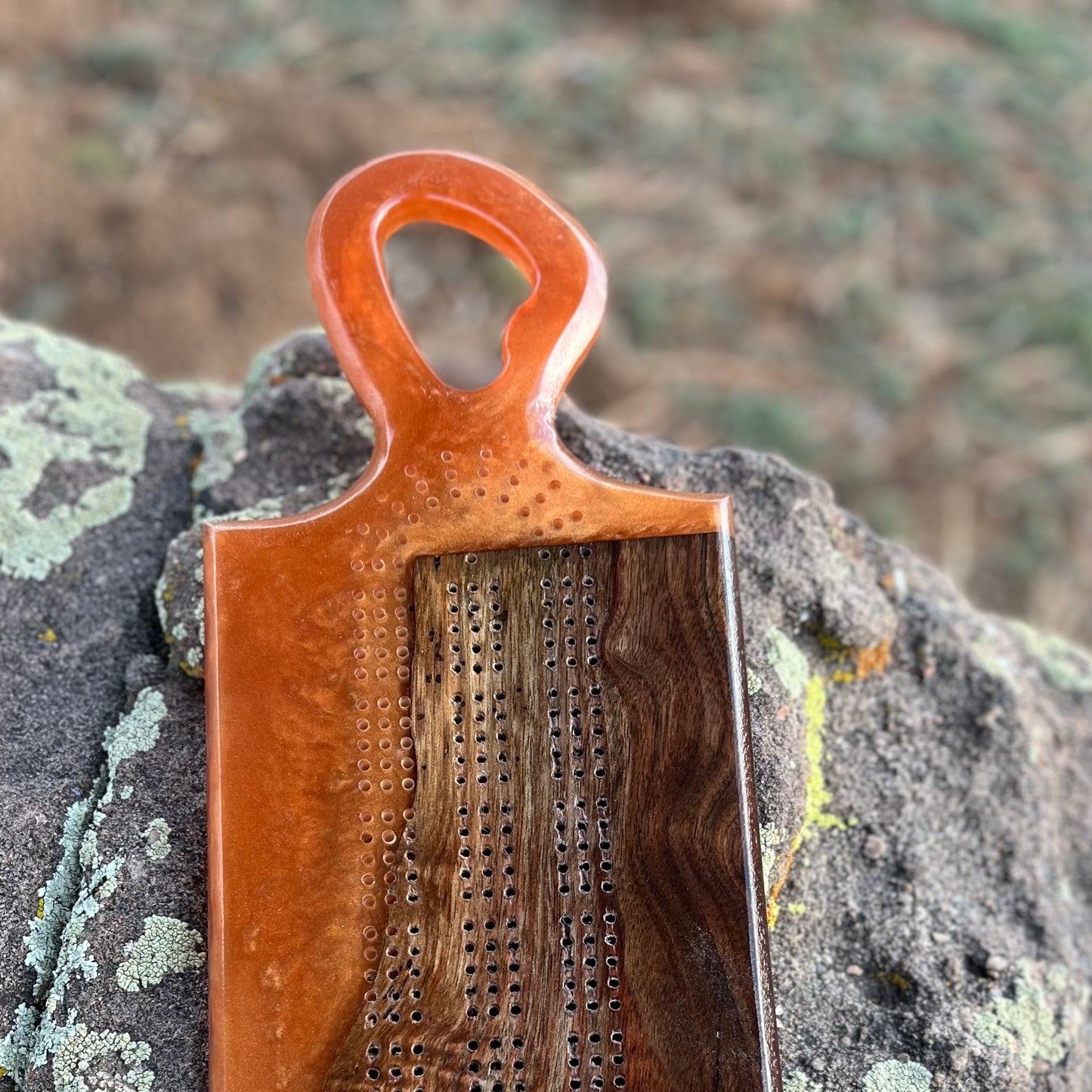 Resin Handle Cribbage Board