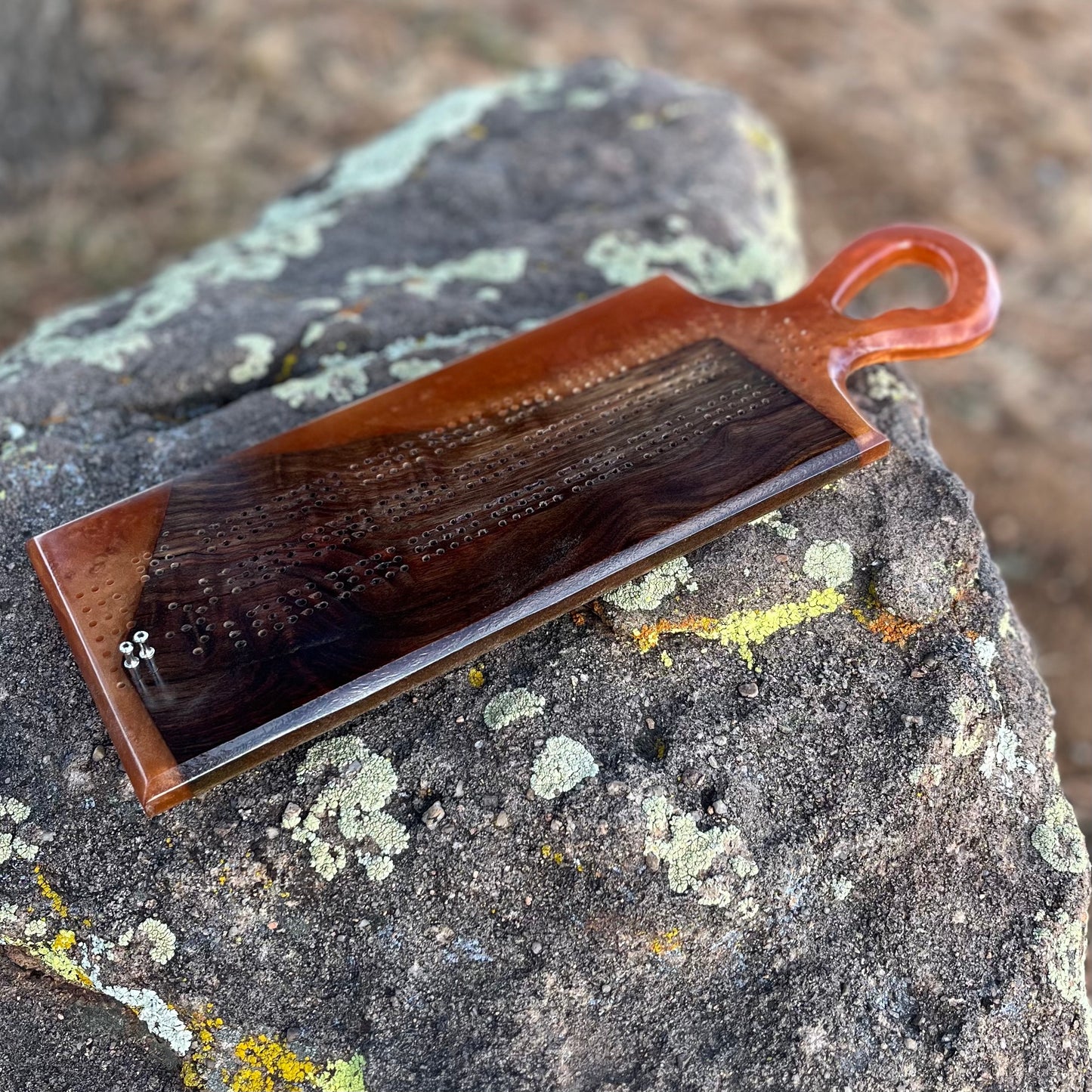 Resin Handle Cribbage Board