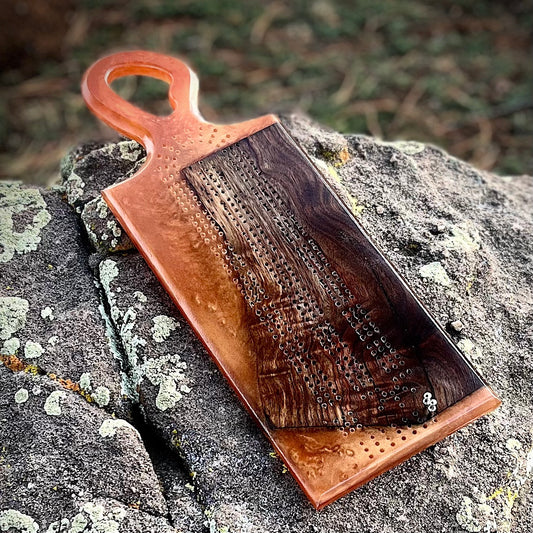 Resin Handle Cribbage Board